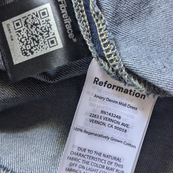 NWT Reformation Amory Denim Midi Dress - Picture 11 of 14
